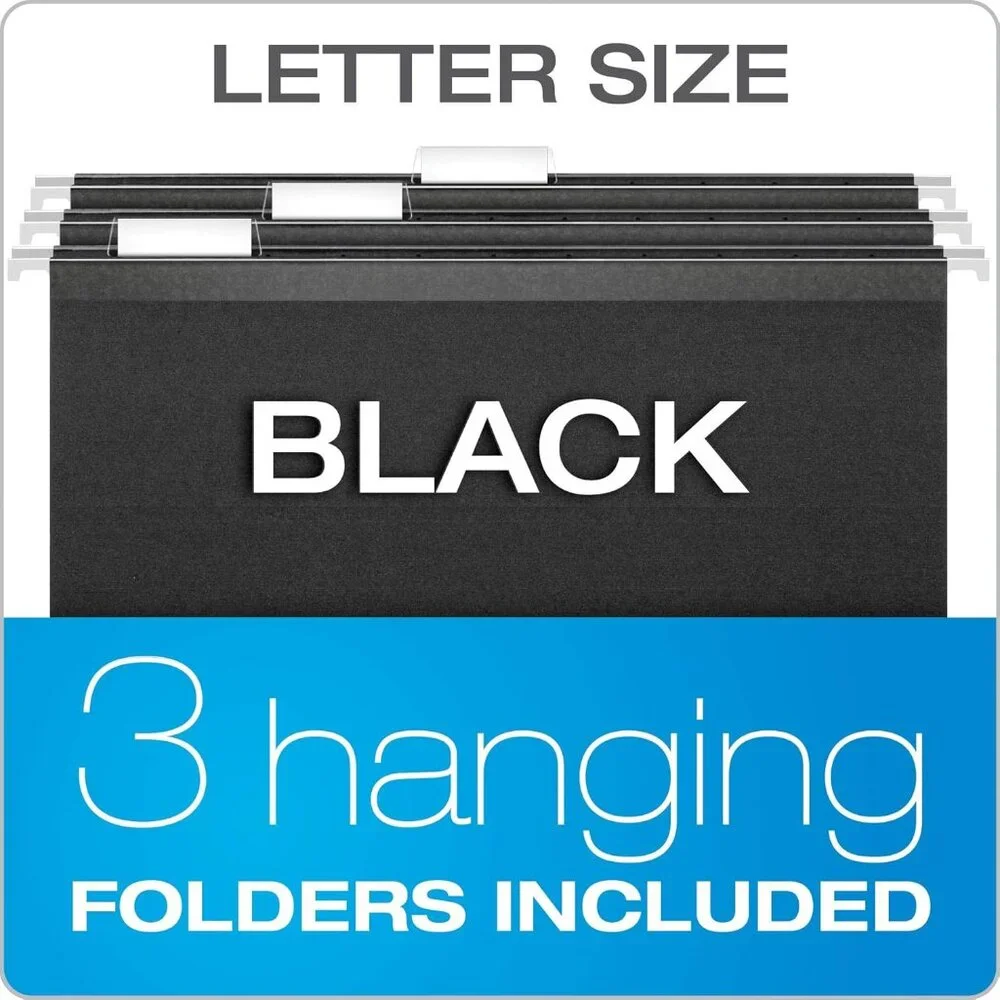 Portable File Box with File Rails, Simple Document Storage, File Bin for Home an - Picture 6 of 7